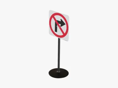 Street Sign 4 Low-poly 3D model