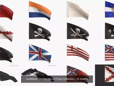 Caribbean Golden Age of Piracy Collection 3D Model Pack