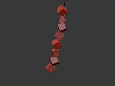 blockchain modern pendant light with cubes hanging from it 3D model