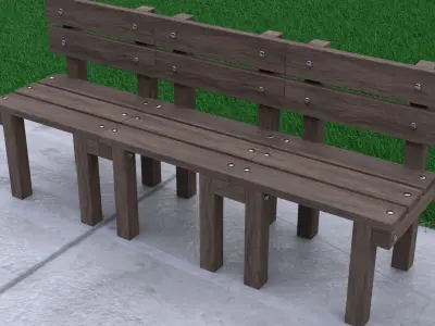 wood bench 3D model