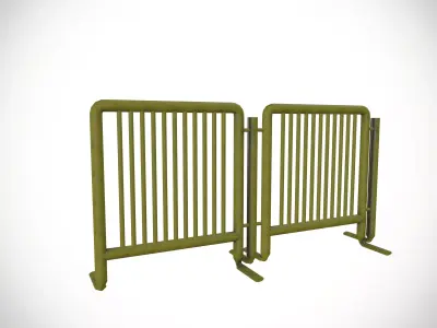 Safety Barricades Yellow color Low-poly 3D model