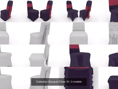 Collection Banquet Chair 19 3D Model Pack