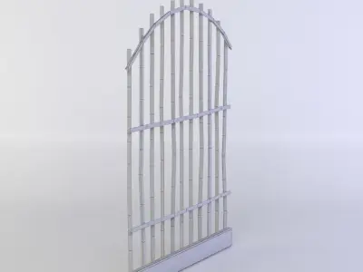 Arch shaped gates Low-poly 3D model