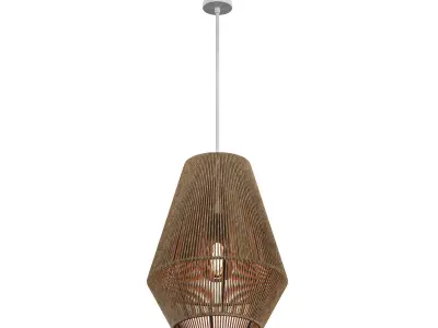 Bowie 1 Light Large Pendant in Natural Jute 3D model