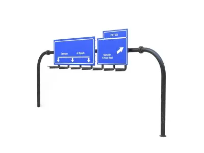 Highway Sign 02 Low-poly 3D model