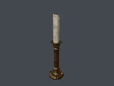 Medieval Candle Stick Free low-poly 3D model