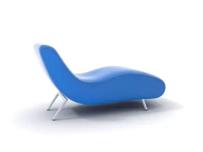 Sleek Blue Chaise model pack Low-poly 3D model