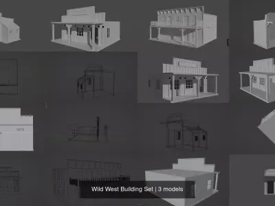 Wild West Building Set 3D Model Pack