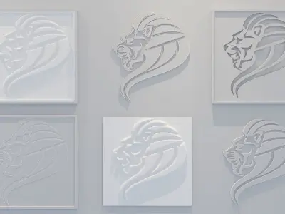 Wall Design Lion Vector 3D model