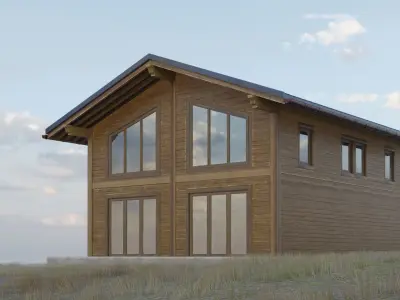 Wooden House Chalet 3D model