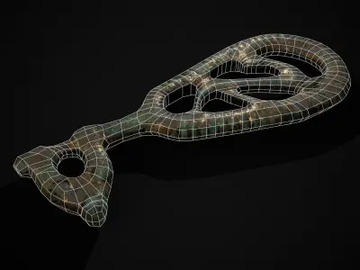 Brass Viking Key Low-poly 3D model