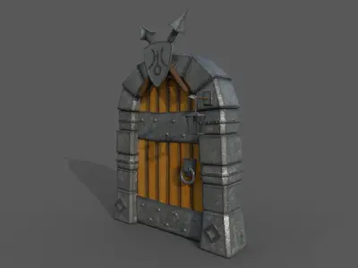 Medieval Cartoon Door  3D model