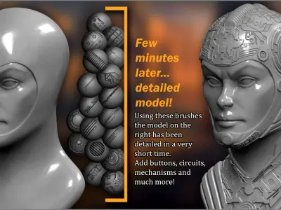 Sci-Fi Maker 300 ZBrush Brushes 3D model
