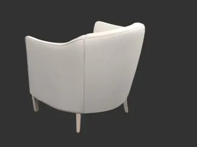 white armchair with seams 3D model