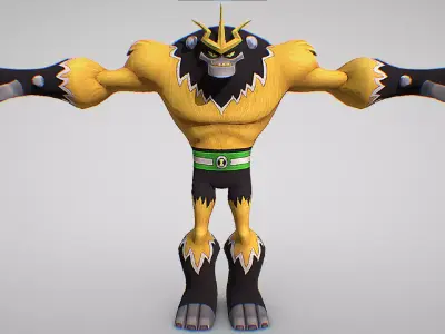 Shocksquatch - DNA sample of Gimlinopithecus - Ben 10 Omniverse Low-poly 3D model
