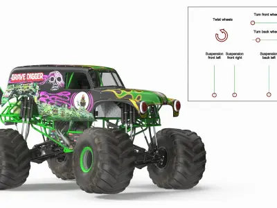  Grave Digger Monster Truck Rigged 