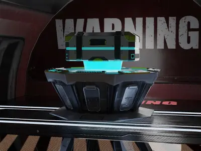 3D Sci Fi Hangar Interior with scifi box  3D model
