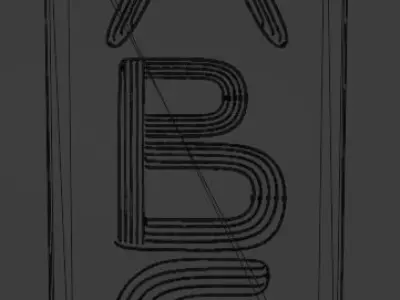 Neon Sign - ABC Low-poly 3D model