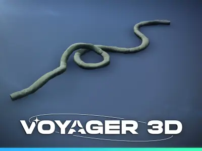 Triple Power Cable 190cm Wrapped Low-poly 3D model