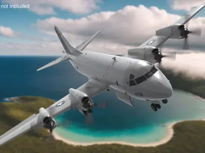  US Navy P3 Orion Maritime Patrol Rigged for Cinema 4D 