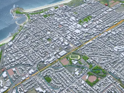 Wollongong City Australia Low-poly 3D model