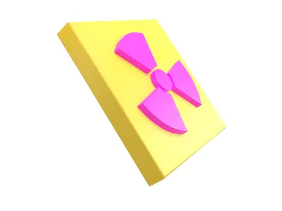 Radiation Symbol v3 003 Low-poly 3D model