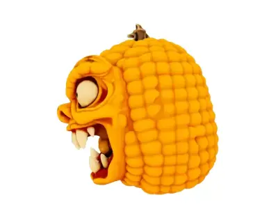 corn cob monster Low-poly 3D model