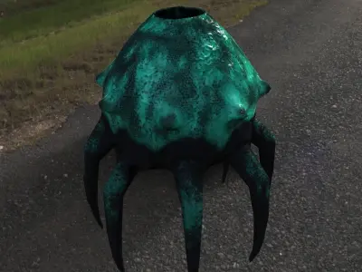 Alien mushroom Low-poly 3D model