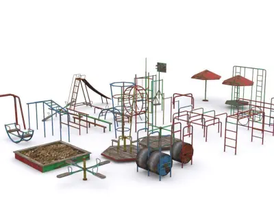 Old playground Low-poly 3D model purchase