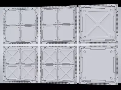 Sci-fi style interior ground deck high model PBR 3D model