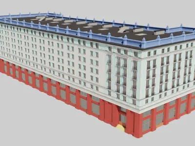 Eastern European Building 018 Low-poly 3D model