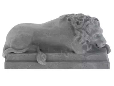 Lion stone statue 01 3D model
