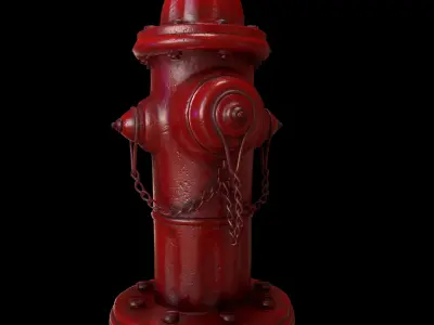 Street Fire hydrant Game Ready Low-poly 3D model