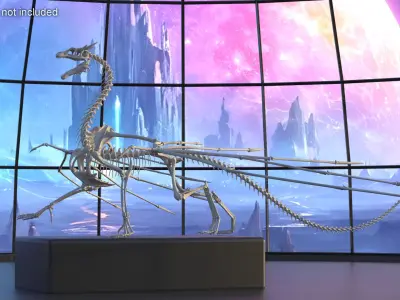  Fantasy Dragon Creature and Skeleton Rigged for Cinema 4D Collection 