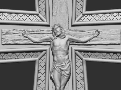 Jesus Cross 04 3D print model