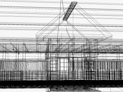 Japanese Training House - Dojo Low-poly 3D model