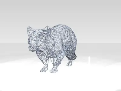 Raccoon Wireframe 3D model