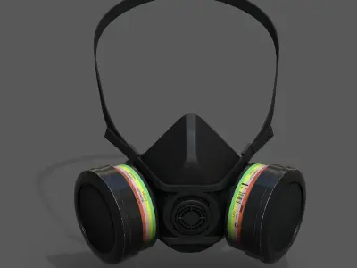 Gas mask helmet 3d safety resperator protection classic  Low-poly 3D model