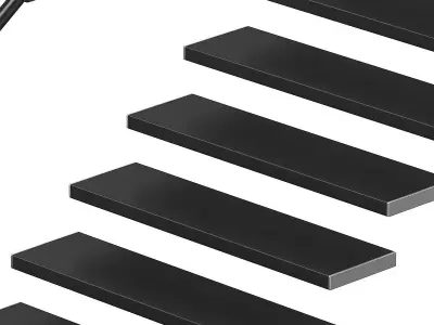 Black Metal Stairs 2 3D model