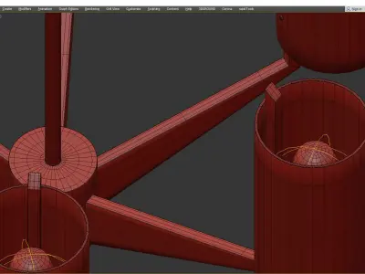 Fryer Chandelier Low-poly 3D model