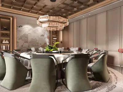 Dining rooms Low-poly 3D model