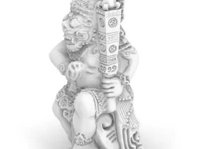 Dvarapala statue of deity 3D print model