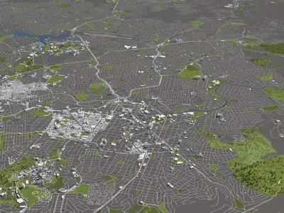 Belo Horizonte Brazil 50x50km 3D model