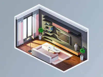 Room 18 Low-poly 3D model