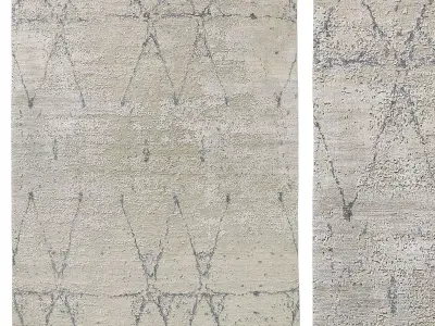 SAVONA HAND-KNOTTED WOOL SILK RUG 3D model