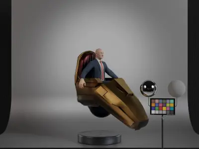 Professor X Low-poly 3D model