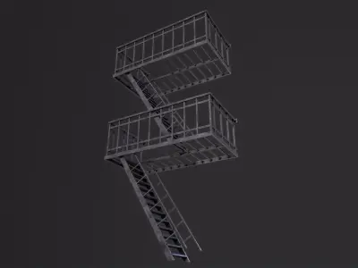 Fire Escape 3D Model Low-poly 3D model