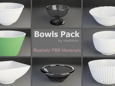 Bowls Collection cup Free low-poly 3D model