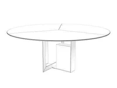 Moore Round Dining Tables 3D model
