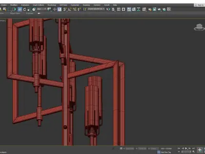 FLAMBEAU CHANDELIER Low-poly 3D model